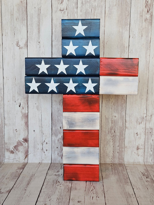 Wooden Patriotic Cross